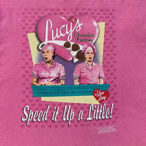 Guildan  pink women  t-shirt chocolate factory - Picture 2 of 8